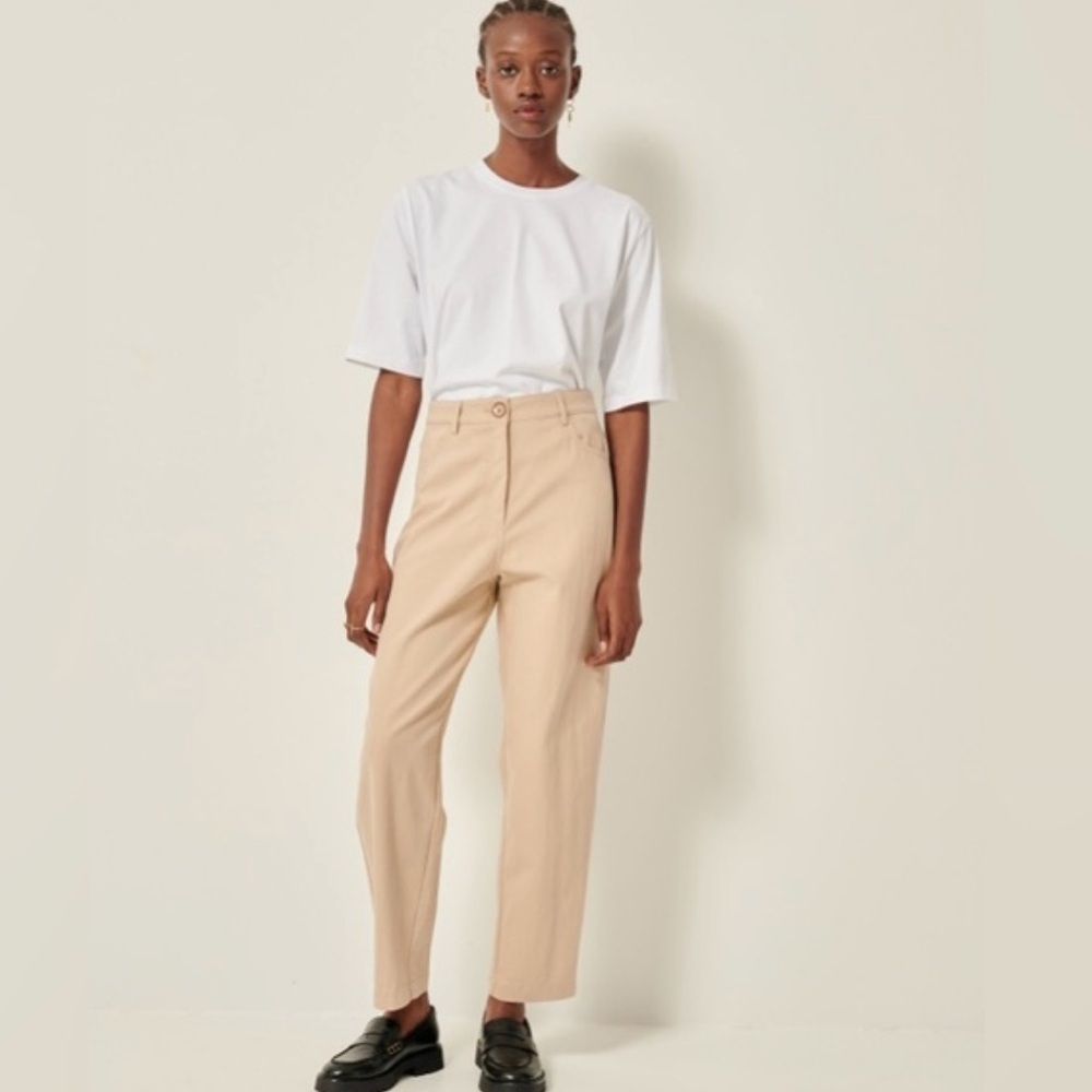 Sessùn NICA High Rise Tapered Straight Leg Tan Denim Pants Size‎ 40